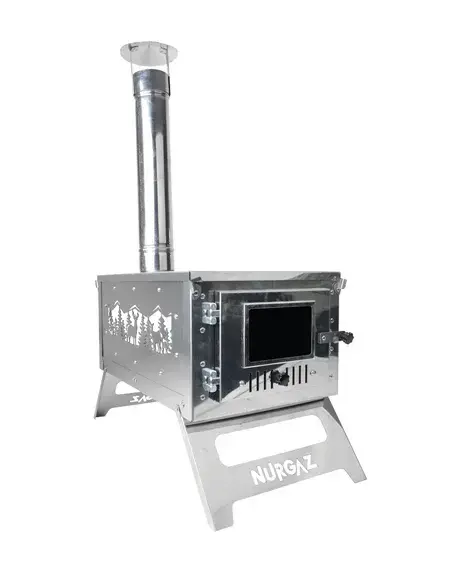 Nurgaz Katlanır Krom Kamp Çadır Soba