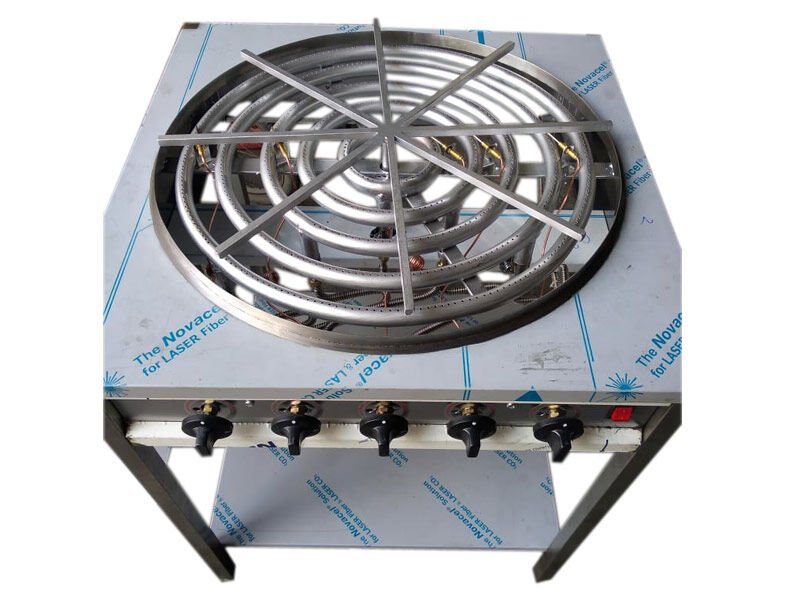 5 Yanışlı Tekli Krom Raf Tabanlı CE Belgeli Emniyet Sistemli Künefe & Su Böreği Pişirim Ocağı