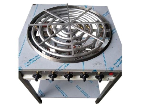 5 Yanışlı Tekli Krom Raf Tabanlı CE Belgeli Emniyet Sistemli Künefe & Su Böreği Pişirim Ocağı