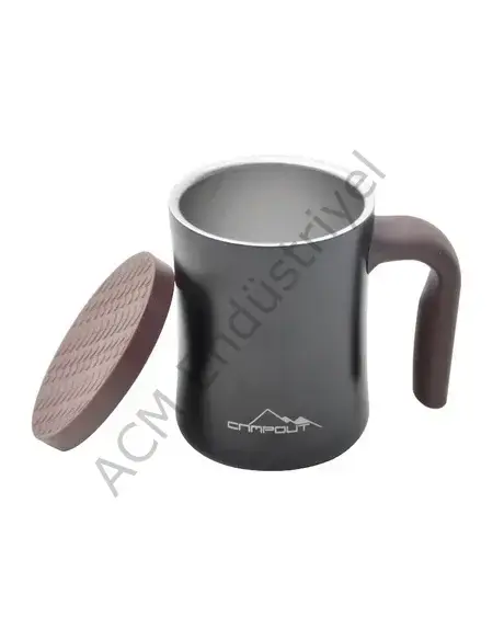 Campout Çift Katmanlı Termos Kupa Siyah