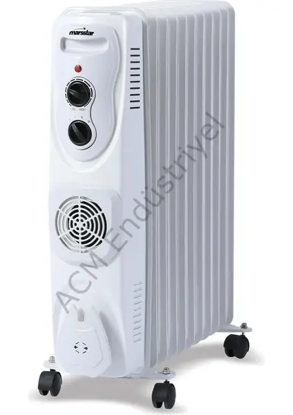 Marsstar Turbo Fanlı 11 Dilim Elektrikli Yağlı Radyatör, 2500 Watt Petek Isıtıcı B08F