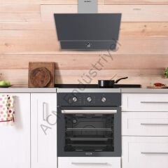 Kumtel Dizayn Antrasit (Gri) Cam Ankastre Set