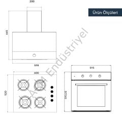 Kumtel Dizayn Antrasit (Gri) Cam Ankastre Set