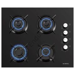 Kumtel Dizayn Siyah Cam Ankastre Set