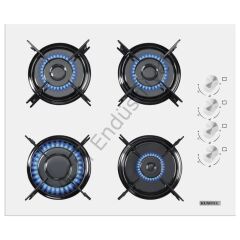 Kumtel Kristal Beyaz Cam Ankastre Set