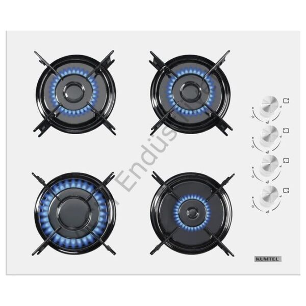 Kumtel Kristal Beyaz Cam Ankastre Set