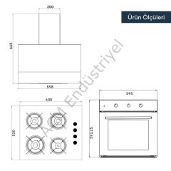 Kumtel Kristal Beyaz Cam Ankastre Set