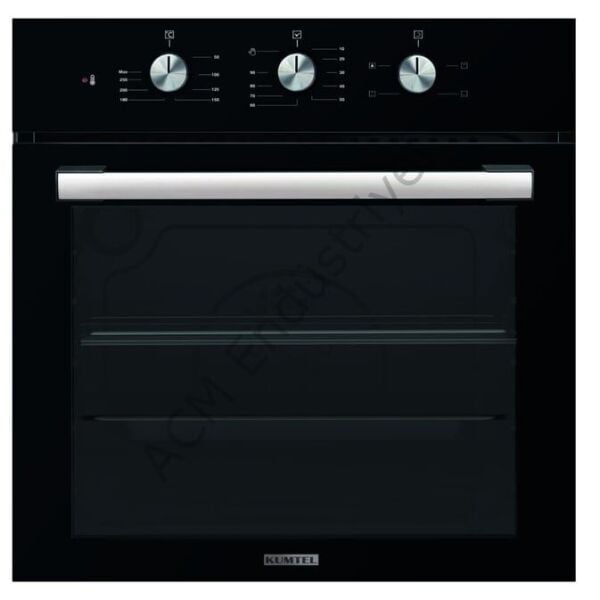 Kumtel Kristal Siyah Cam Ankastre Set