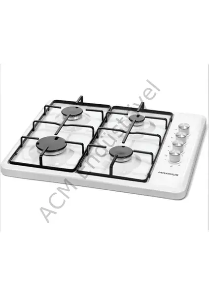 Maximus Slim Doğalgaz Uyumlu Beyaz Set Üstü Ocak Mx Se 6401