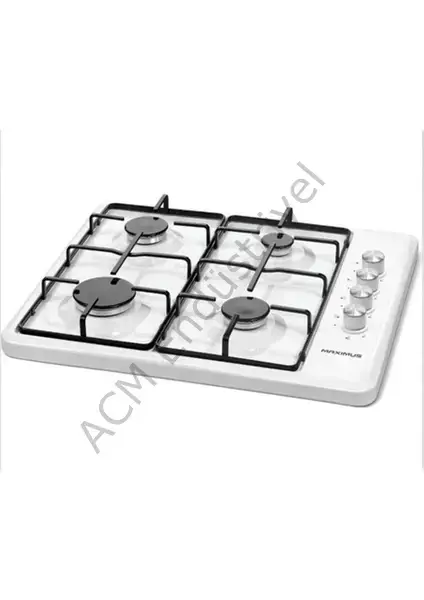 Maximus Slim Doğalgaz Uyumlu Beyaz Set Üstü Ocak Mx Se 6401
