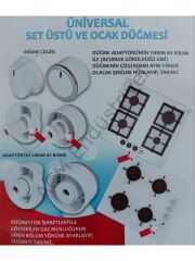 Ankastre Set Üstü ve Ocak Üniversal 4 Lü Düğme Takımı